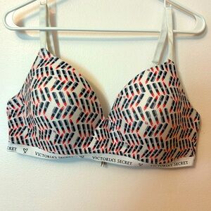 Victoria’s Secret Logo with Lipstick Graphics Lightly Lined Wireless T-Shirt Bra